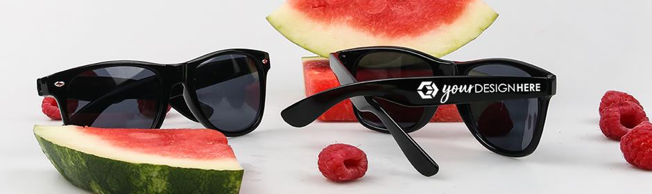 Black youth sunglasses with white imprint