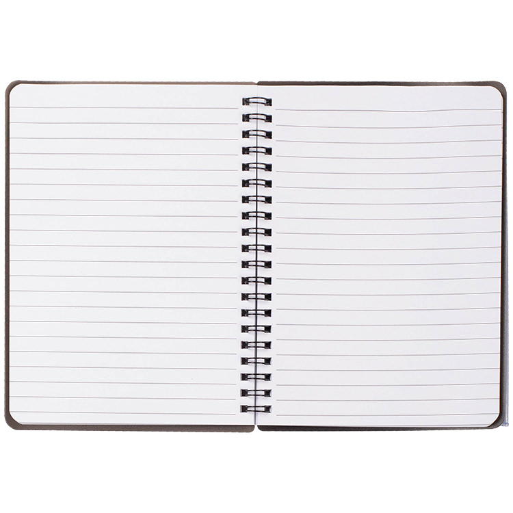 Blank hardcover notebook with a zippered pouch.