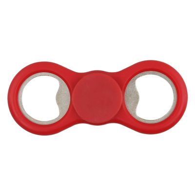 Plastic red spinner metal bottle opener with customized.