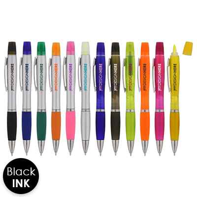 Plastic dual write highlighter pen.
