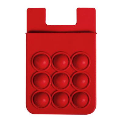 Red blank silicone phone wallet available with low prices.