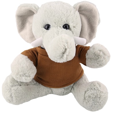 Plush and cotton elephant with brown shirt blank.
