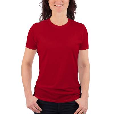 Blank red custom short sleeve shirt.