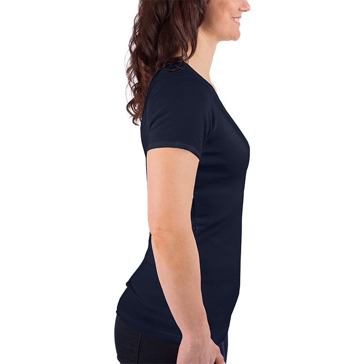 Personalized Ladies Cotton Stretch V- Neck T-Shirt