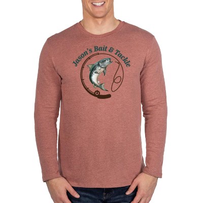 Custom maroon heather long sleeve t-shirt with full color logo.
