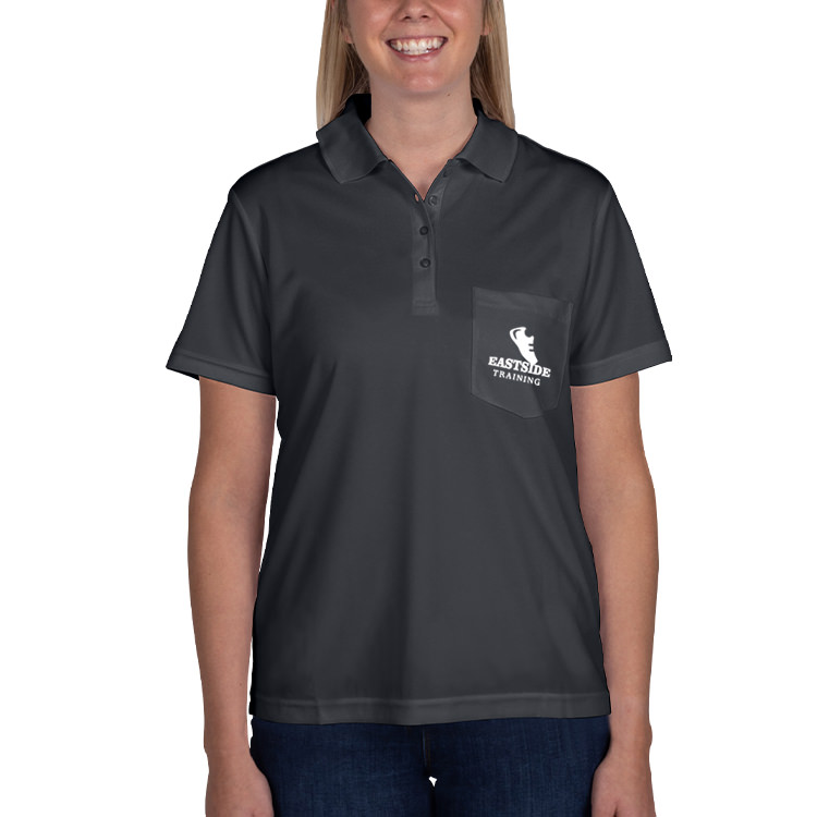Customized carbon performance polo with pocket