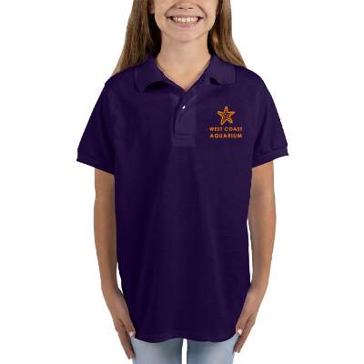 Personalized purple youth jersey polo