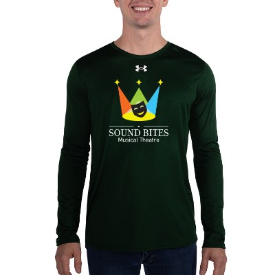 Full color imprint on long sleeve forest green with white tee.