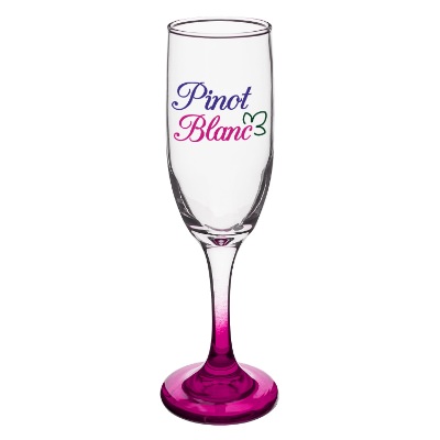 Pink flute with full color logo.