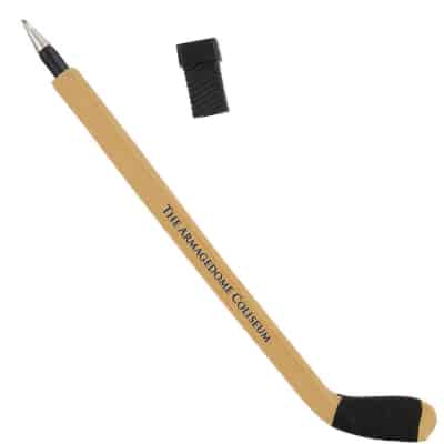 Natural wood slapshot hockey stick pen.