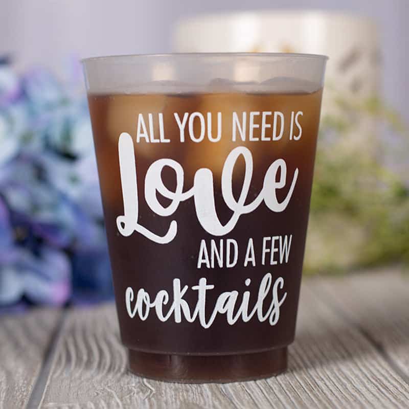Cheers cups Personalized reception cups Personalized frosted cups Cute wedding cups Wedding cups Custom wedding cups Mr and Mrs cups