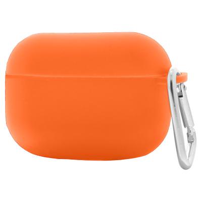 Silicone orange earbuds case blank.