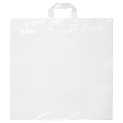 Plastic clear large soft loop recyclable bag blank.