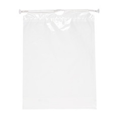 Plastic white cotton recyclable drawstring bag blank.