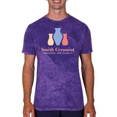 Cloud purple vintage t-shirt with custom full color logo.