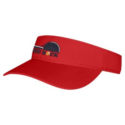 Performance red custom embroidered visor.