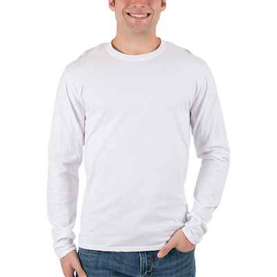 Blank white long sleeve fan favorite t-shirt.