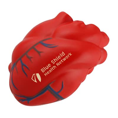 Foam anatomical heart with veins stress ball branded.
