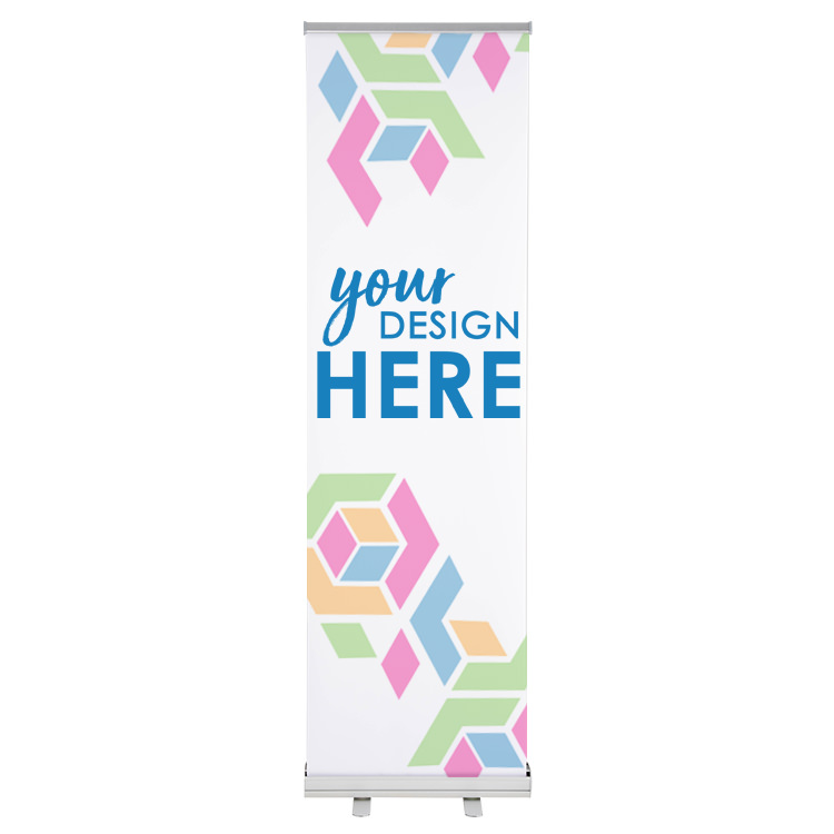 24 inch vinyl economy banner stand with aluminum base.