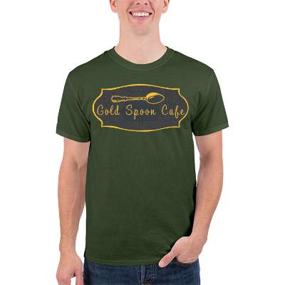 Military green cotton custom printed t-shirt.