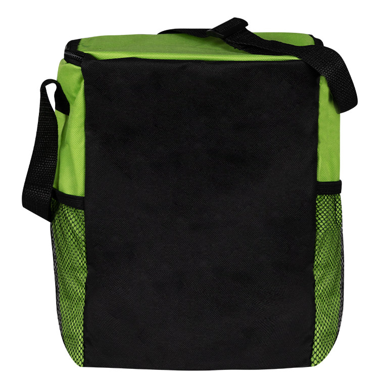 Polyester bicolor cooler bag.