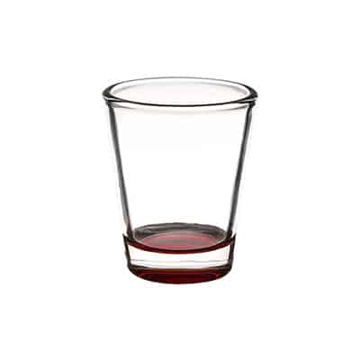 Glass red bottom shot glass blank in 1.75 ounces.