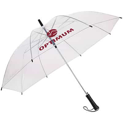 46 inch clear panel umbrella with custom logo.