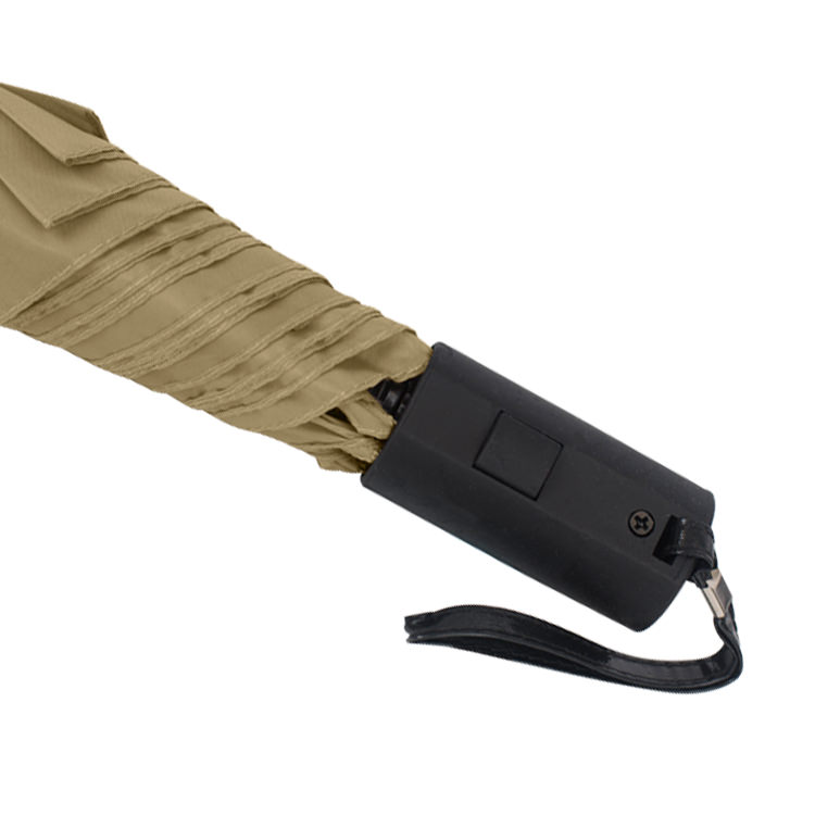 Nylon 44 inch folding automatic umbrella with wrist strap .