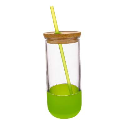 Blank lime green silicone tumbler.