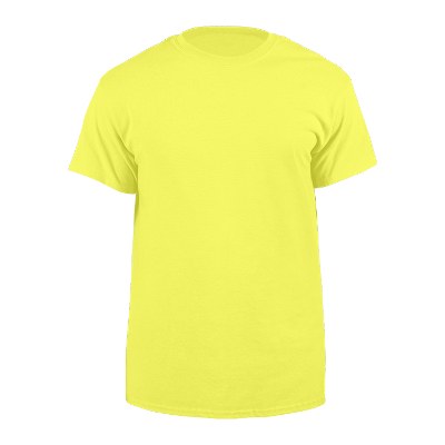 Blank safety green cotton poly t shirt.