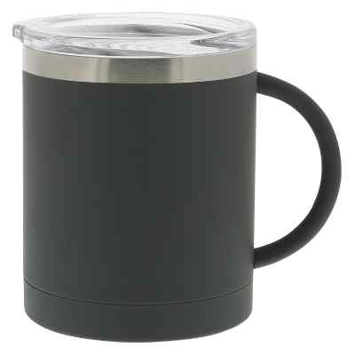Blank gray metal mug.
