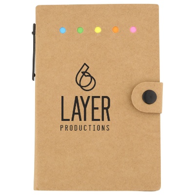 Kraft paper natural handy office memo set with personal logo.