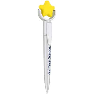 Foam and plastic star stress reliever pen top.