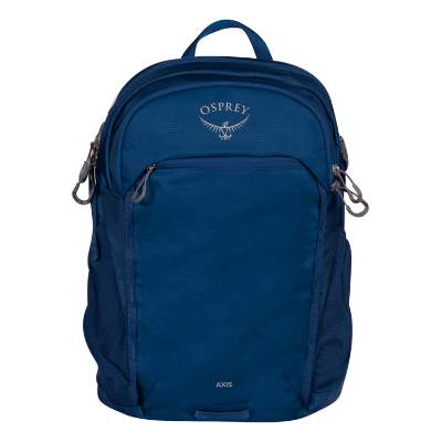 Blank recycled polyester blue backpack.