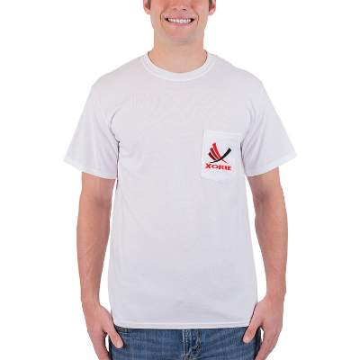 Customized white full color short sleeve t-shirt.