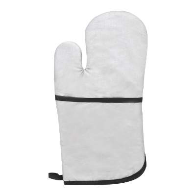 Therma-grip fire resistant silver pocket oven mitt blank.
