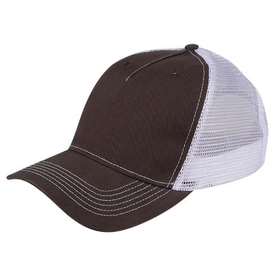 Gray with white mesh back hat blank.