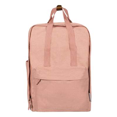Blank cotton canvas pink backpack.