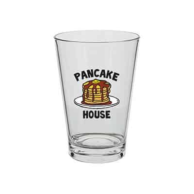 Acrylic clear beer glass with custom full-color logo in 14 ounces.