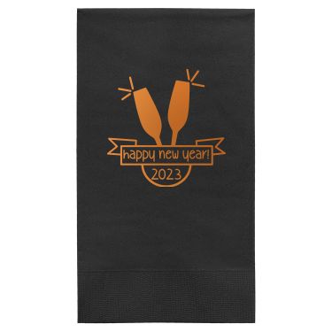 3Ply tissue burgundy guest towel napkin with customized foil imprint.