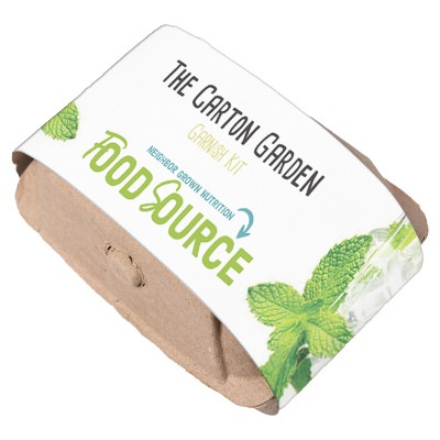 Natural branded cardboard garden kit.