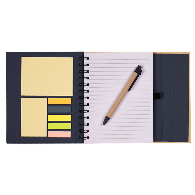 Blank notebook with folding magnetic flap.
