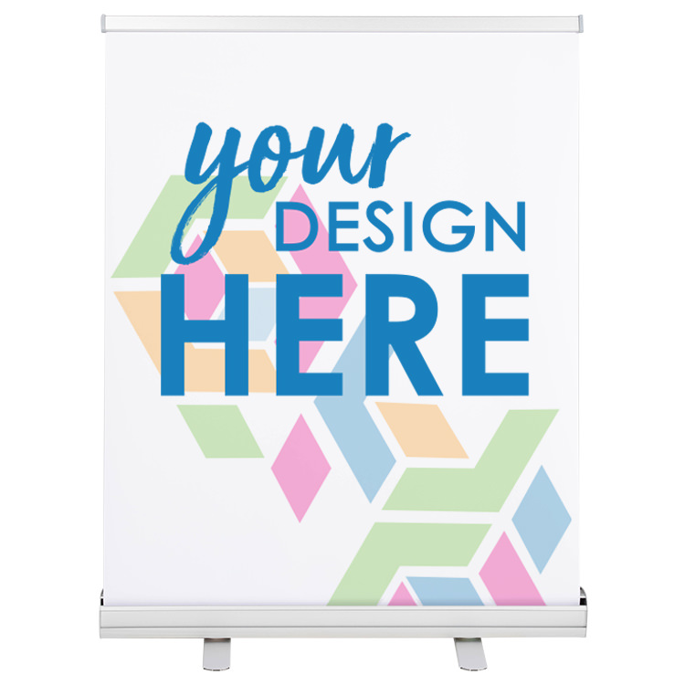 33.5 inch vinyl table top economy banner stand.