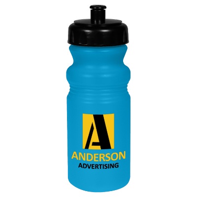 Plastic yellow to green sun shifting bottle with imprinting and push pull cap in 20 ounces.