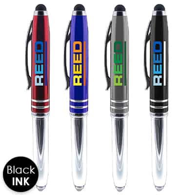 Custom full-color pen with LED light.