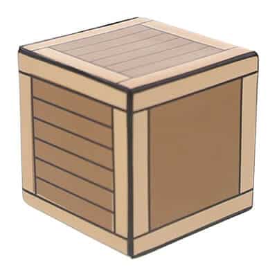 Foam wooden crate stress reliever blank.