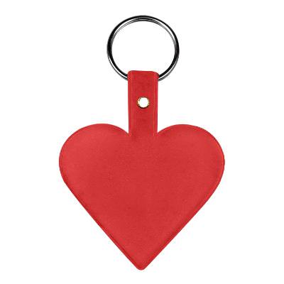 Poly vinyl chloride heart flexible keychain blank. 