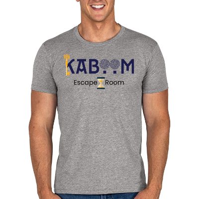 Premium heather tri-blend t-shirt with custom full color logo.