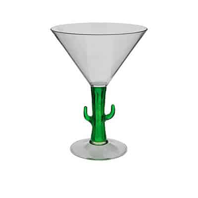 Acrylic cactus martini glass blank in 10 ounces.