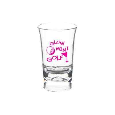 Arcylic clear shot glass with custom imprint in 1.5 ounces.